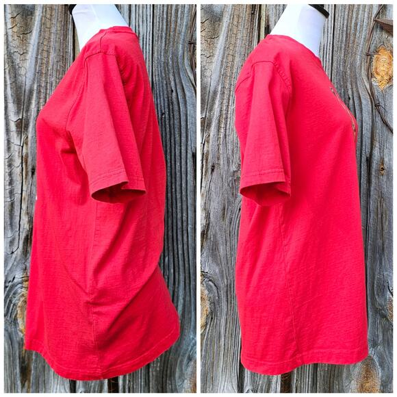 Lingerie Ladies AKOO Graphic Tshirt Size L Red Cotton Crewneck Handcuffs Chains - Picture 3 of 8